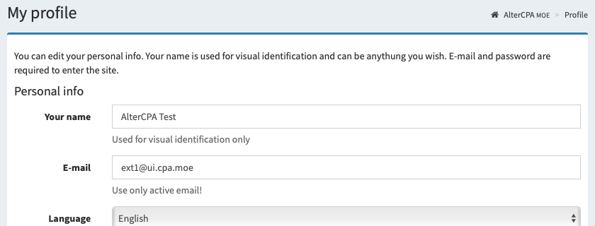 AlterCPA Moe user profile